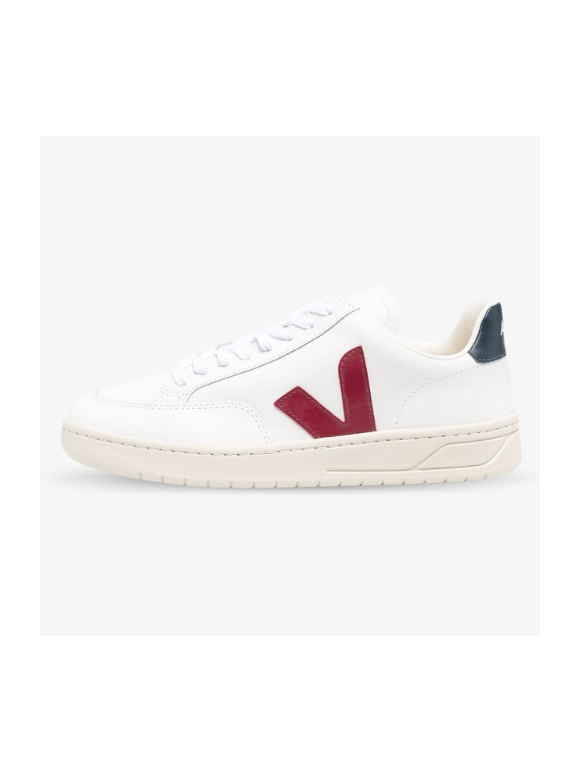 Veja V-12 Leather White Marsala Nautico