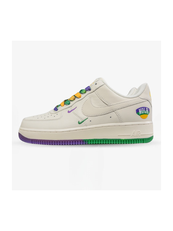 Nike Air Force 1 07 Low String Beige Verde Púrpura Nola