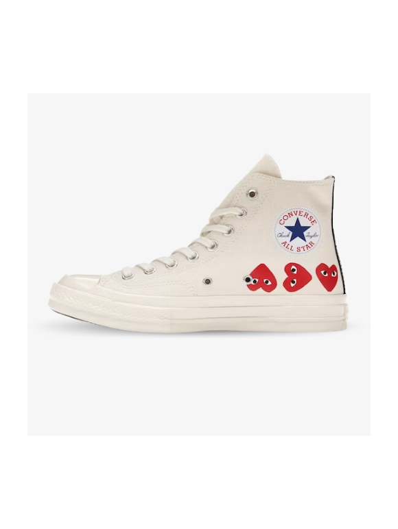 Converse x Comme des Garçons PLAY Beige Multi Corazones