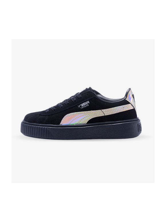 Puma Basket con Plataforma Negras Brillantes