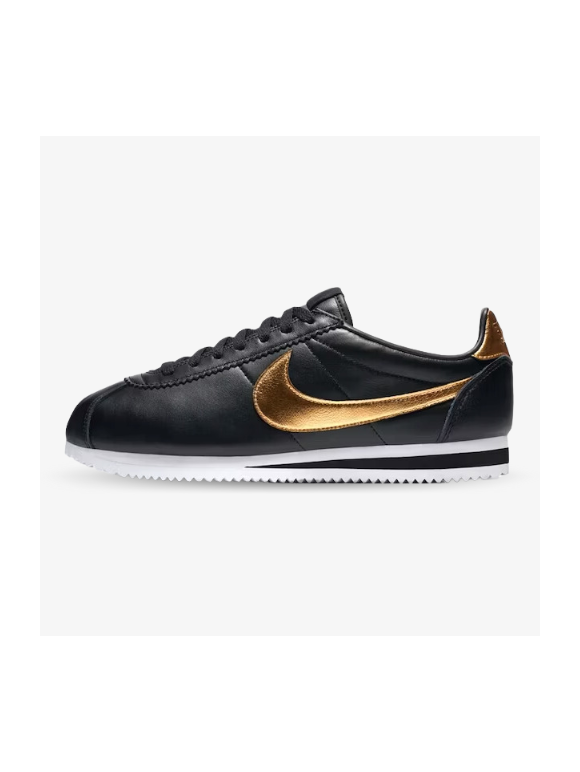 Nike Cortez Negras Metálicas Doradas