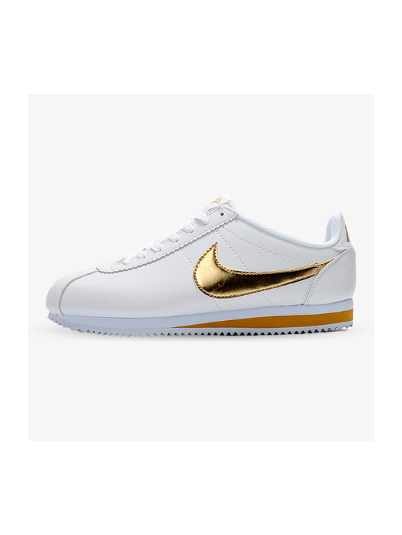 Nike Cortez Doradas y Blancas