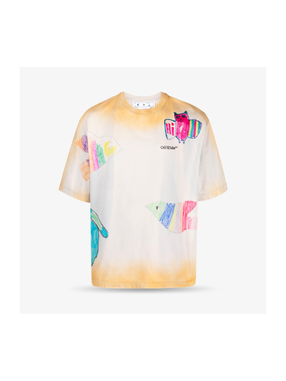 Camiseta Off White Cartoon Over con Dibujos