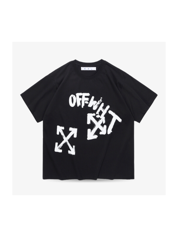 Camiseta Off White Escrito Tinta Negra