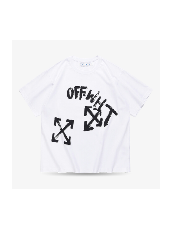 Camiseta Off White Escrito Tinta Blanca