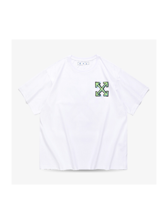 Camiseta Off White Logo Pintura Blanca