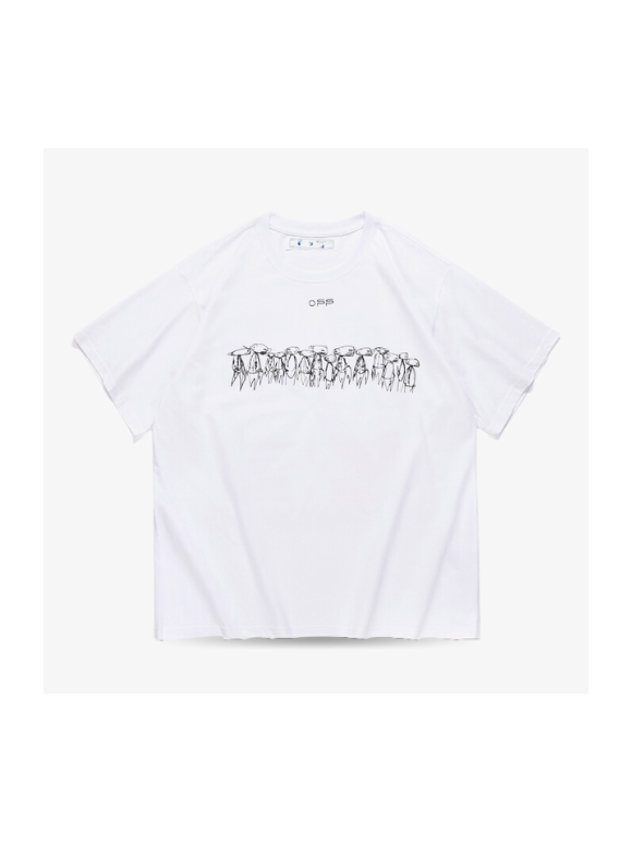 Camiseta Off White Logo Atom Blanca