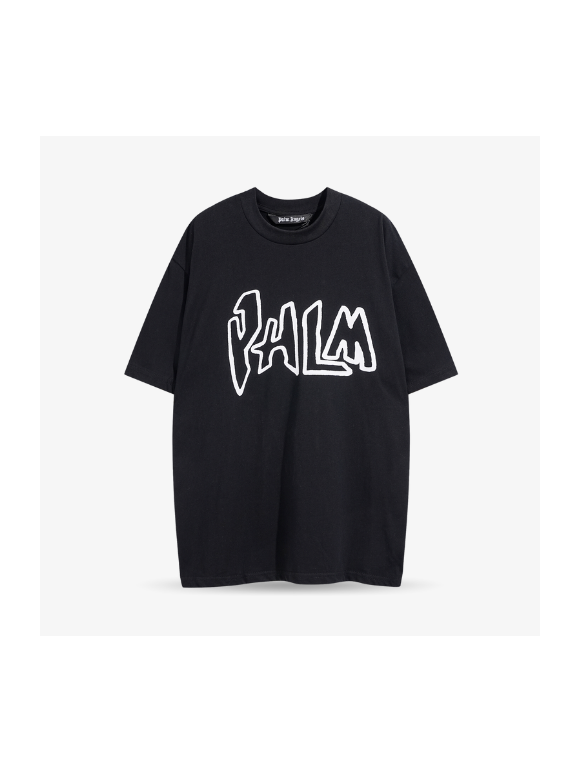 Camiseta Palm Angels Graffiti en Llamas Negra