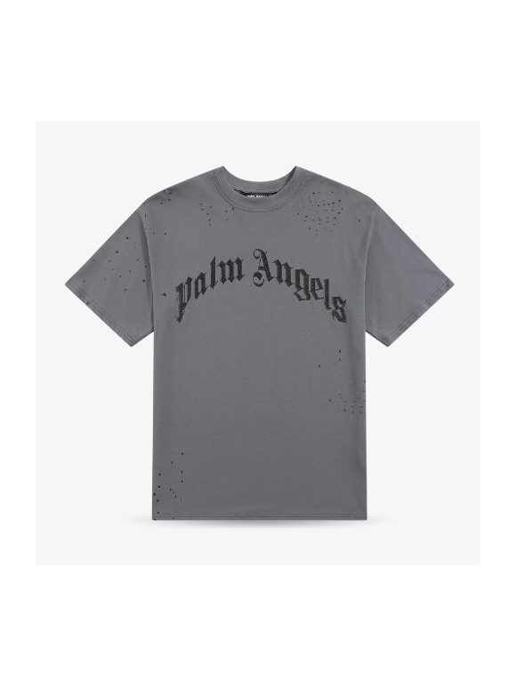 Camiseta Palm Angels con Agujeros Gris