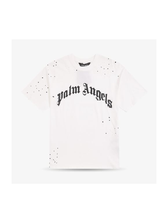 Camiseta Palm Angels con Agujeros Blanca