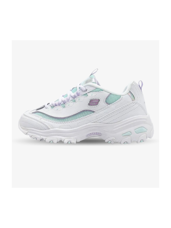 Skechers D'Lites Blancas Verdes y Lilas