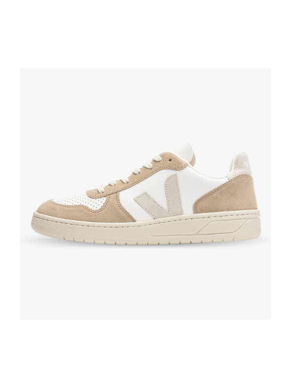 Veja V-10 Chromefree Leather White Natural Sahara