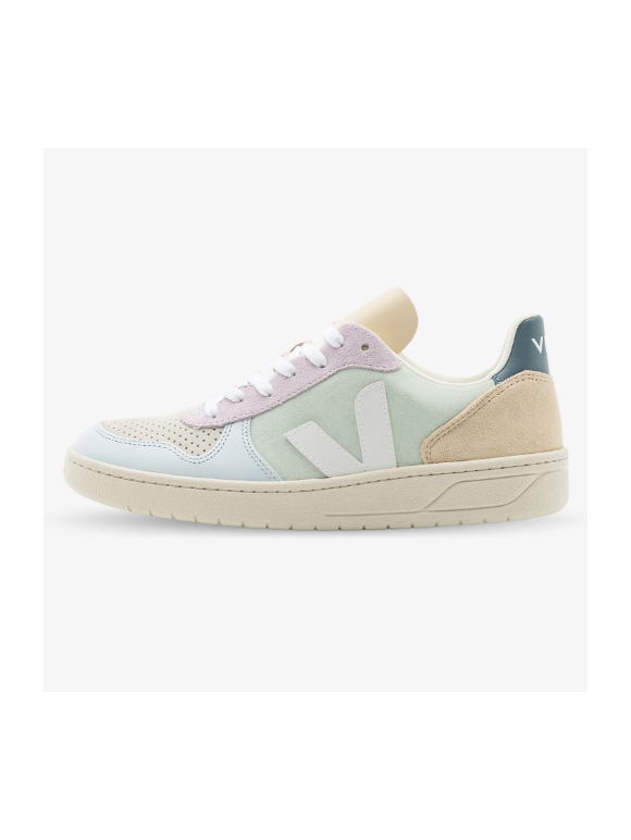 Veja V-10 Suede Jade White Multicolor